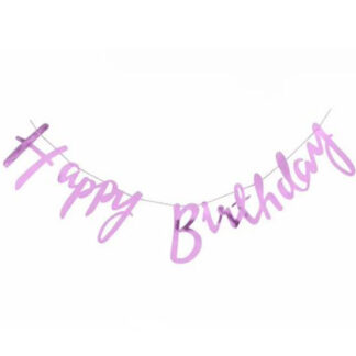 рожева гірлянда happy birthday